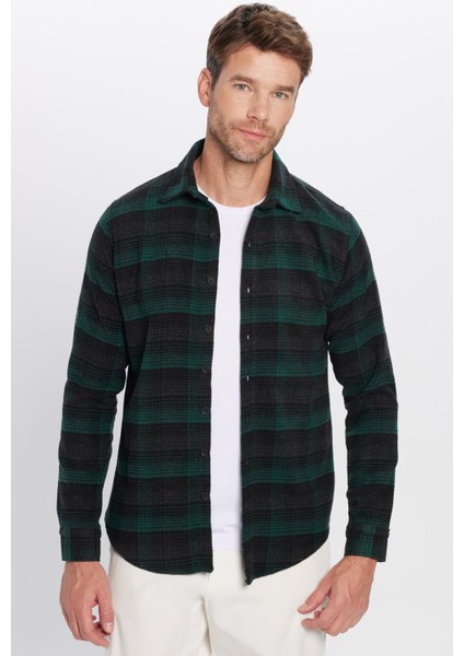 Erkek Slim Fit Dar Kesim Oduncu Kareli Kışlık Gömlek fiyatları