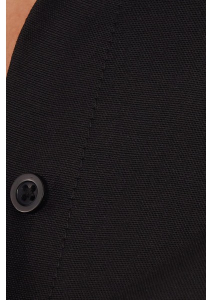 Kadın Slim Fit Dar Kesim Uzun Kollu Pamuklu Vücuda Oturan Dokulu Siyah Basic Gömlek