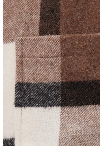 Erkek Relax Fit Rahat Kesim Spor Yaka Kareli Flotalı Cep Kışlık Gömlek