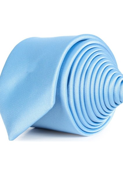 Düz İnce Mavi Erkek Kravat