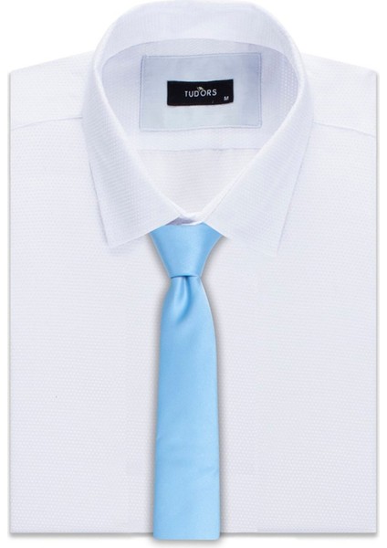 Düz İnce Mavi Erkek Kravat modelleri