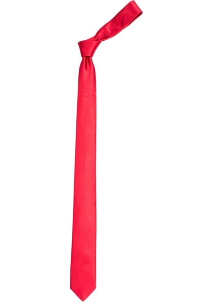 Düz İnce Kırmızı Erkek Kravat modelleri