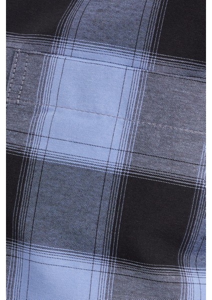 Erkek Regular Fit Klasik Kesim Düğmeli Yaka Küçük Kareli Pamuklu Gömlek indirimleri