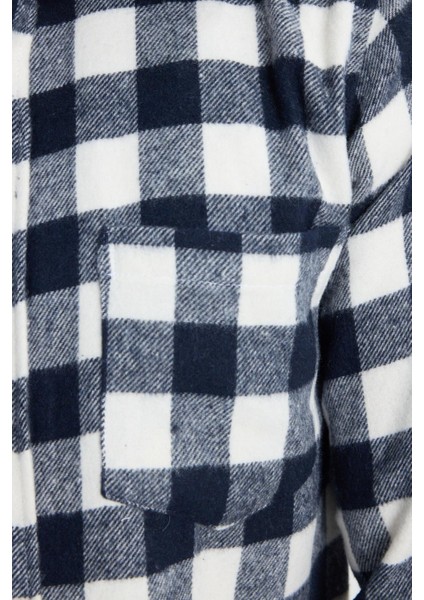 Erkek Slim Fit Dar Kesim Uzun Kollu Cepli Kareli Dama Desenli Kışlık Oduncu Gömlek