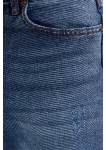 Erkek Regular Fit %100 Pamuk Yan Cepli Baggy Lacivert Jean Kot Pantolon indirimleri