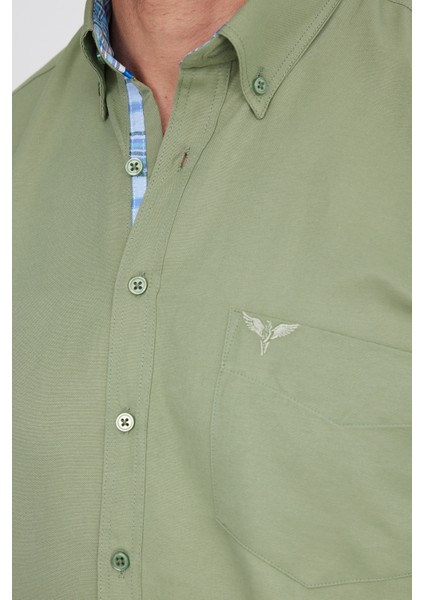 Klasik Fit Uzun Kollu Düğmeli Yaka Pamuklu Kolay Ütü Oxford Düz Erkek Gömlek modelleri