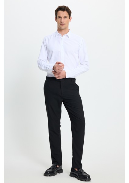 Erkek Slim Fit Dar Kesim Esnek Yan Cepli Bilek Boy Canvas Kesim Siyah Pantolon fiyatları