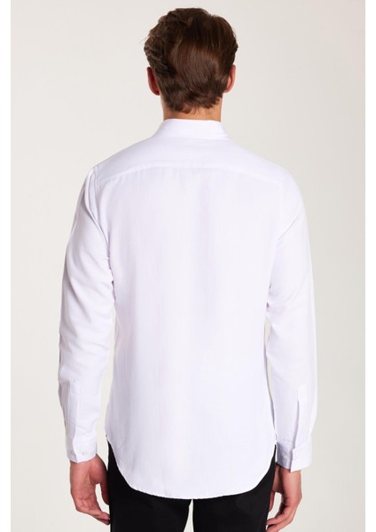 Erkek Slim Fit Dar Kesim Uzun Kollu Pamuklu Oxford Doku Kolay Ütü Beyaz Düğmeli Yaka Gömlek indirimleri