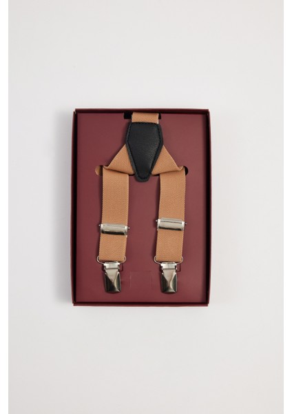 Erkek Düz Ince Kahverengi Pantolon Askısı fırsatları