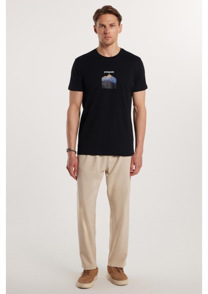 Erkek Regular Fit Çift Pileli Beli Lastikli Rahat Kesim Bol Paça Baggy Bej Pantolon modelleri