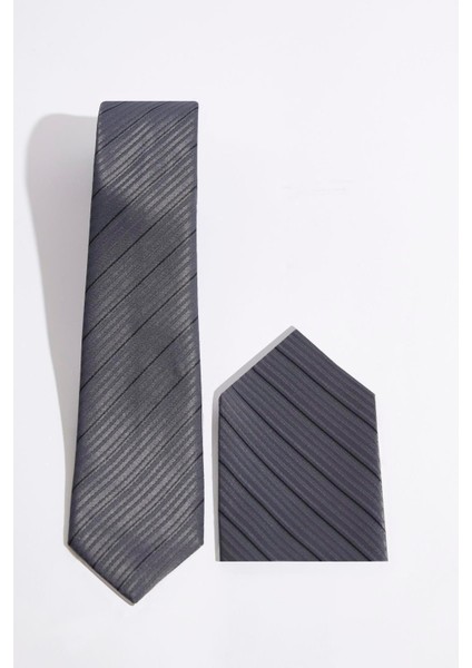 Desenli Klasik Cep Mendilli Erkek Kravat