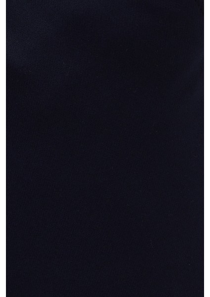 Erkek Slim Fit Dar Kesim Lastikli Bağcık Detaylı Lacivert Pantolon