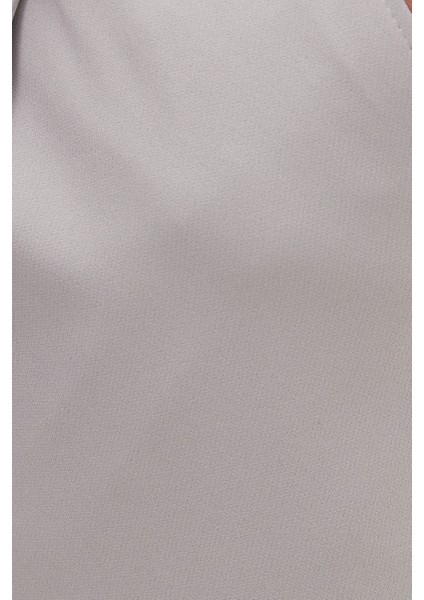 Erkek Slim Fit Dar Kesim Lastikli Bağcık Detaylı Gri Pantolon