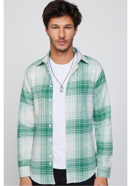 Erkek Slim Fit Dar Kesim Uzun Kollu Kareli Kışlık Oduncu Gömlek fiyatları