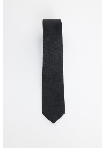 İnce Desenli Siyah Erkek Kravat modelleri