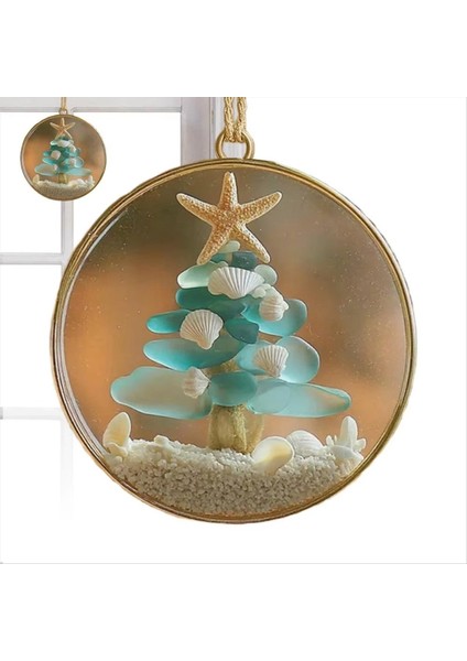 Kıyı Noel Süsleri Akrilik Noel Kıyı Süsleme Plaj Temalı Kolye Pencere Duvar Oturma Odası Için Tatil C (Yurt Dışından)