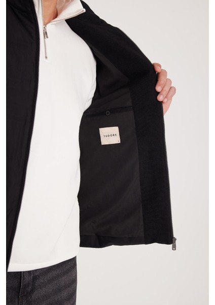 Erkek Regular Fit Normal Kesim Kaz Tüyü Çift Cepli Fermuarlı Siyah Mont modelleri