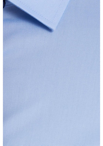 Erkek Regular Fit Açık Mavi Non-Iron Pamuklu Doğa Dostu Ekoteks Belgeli Ütü Gerektirmez Gömlek