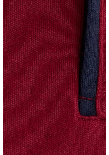 Erkek Regular Fit Pamuklu Düğmeli Yaka Beli Lastikli Desenli Bordo Pijama Takımı