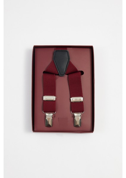 Erkek Düz Ince Bordo Pantolon Askısı fırsatları