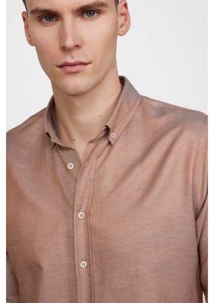 Slim Fit Uzun Kollu Düğmeli Yaka Pamuklu Kolay Ütü Düz Erkek Gömlek fiyatları