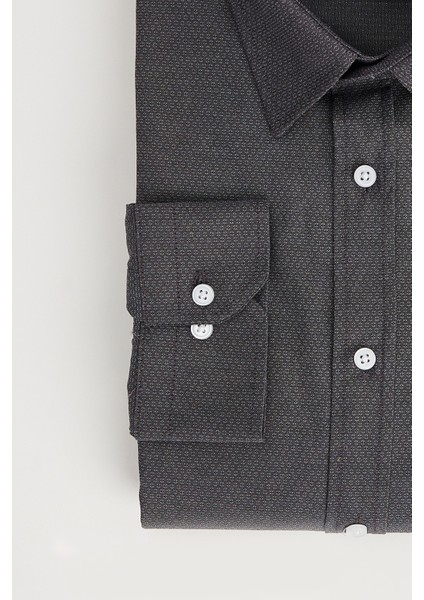 Erkek Big Size Büyük Beden Kolay Ütü Kravatlık Armürlü Pamuklu Gri Gömlek fırsatları