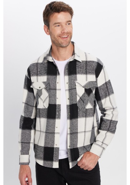 Erkek Relax Fit Rahat Kesim Oduncu Çift Cep Düğmeli Kareli Kışlık Gömlek fiyatları