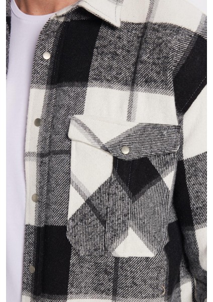 Erkek Relax Fit Rahat Kesim Oduncu Çift Cep Düğmeli Kareli Kışlık Gömlek modelleri