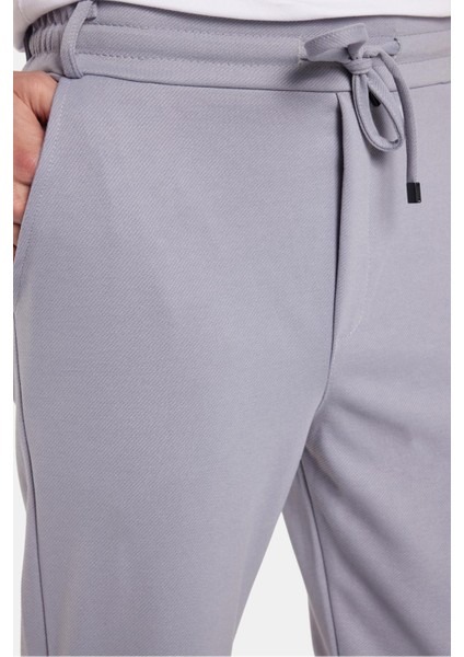 Erkek Slim Fit Pamuklu Beli Bağlamalı Yan Cepli Katlamalı Paça Jogger Gri Pantolon fiyatları