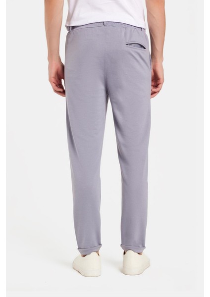Erkek Slim Fit Pamuklu Beli Bağlamalı Yan Cepli Katlamalı Paça Jogger Gri Pantolon indirimleri