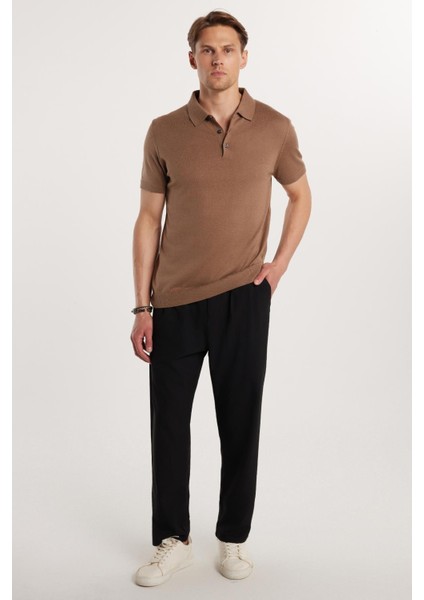 Erkek Regular Fit Çift Pileli Beli Lastikli Rahat Kesim Bol Paça Baggy Siyah Pantolon indirimleri