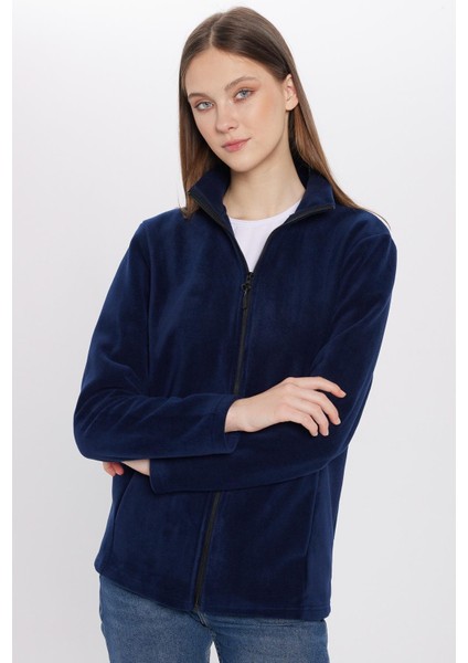 Unisex Lacivert Anti-pilling Tüylenme Yapmayan Standart Fit Tam Fermuarlı Soğuk Geçirmez Polar Hırka modelleri
