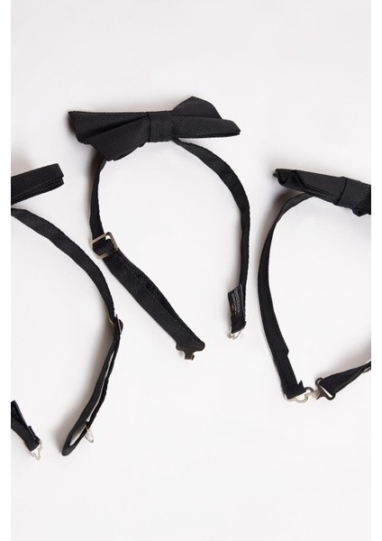 3'lü Paket Armürlü Siyah Erkek Papyon