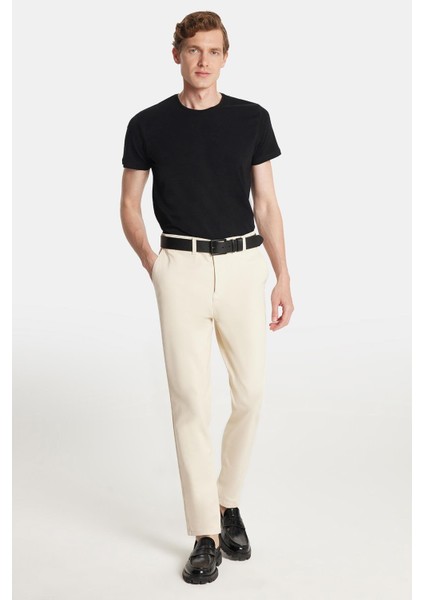 Erkek Regular Fit Chino Esnek Yandan Cepli Önü Fermuarlı Pamuklu Dokulu Taş Pantolon modelleri