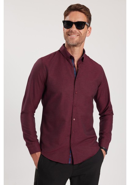 Slim Fit Dar Kesim Uzun Kol Poplin Gömlek Yaka Oxford Spor Erkek Gömlek fiyatları