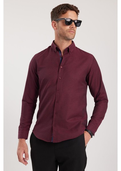 Slim Fit Dar Kesim Uzun Kol Poplin Gömlek Yaka Oxford Spor Erkek Gömlek fırsatları