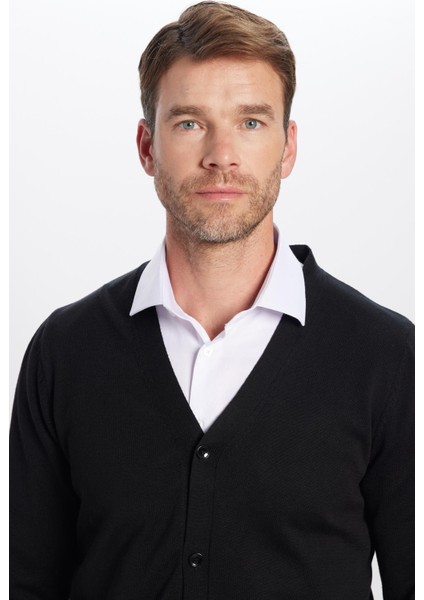 Erkek Slim Fit Dar Kesim Düğmeli Düz Pamuk Hırka fiyatları