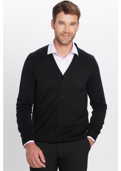 Erkek Slim Fit Dar Kesim Düğmeli Düz Pamuk Hırka fırsatları