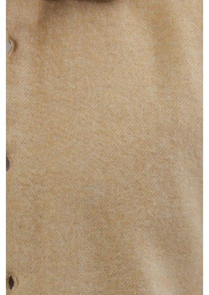 Erkek Slim Fit Dar Kesim Uzun Kollu Düz Kışlık Oduncu Açık Bej Gömlek