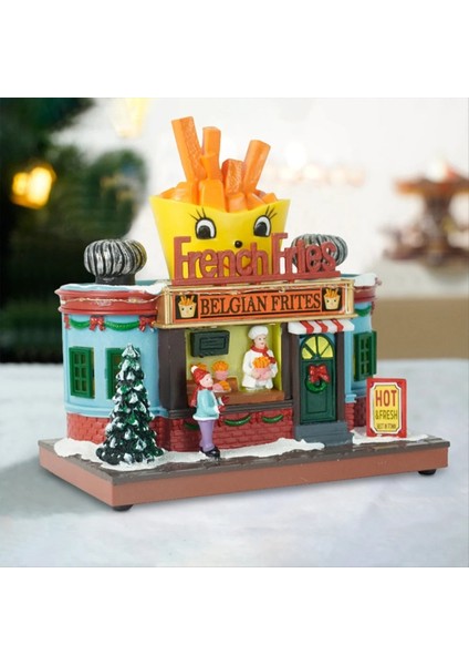 Karikatür Patates Kızartması Ev Dekorasyon Heykelcik LED Işıkları ile Pırıl Pırıl Pırıl Pırıl Pırıl (Yurt Dışından) fırsatları