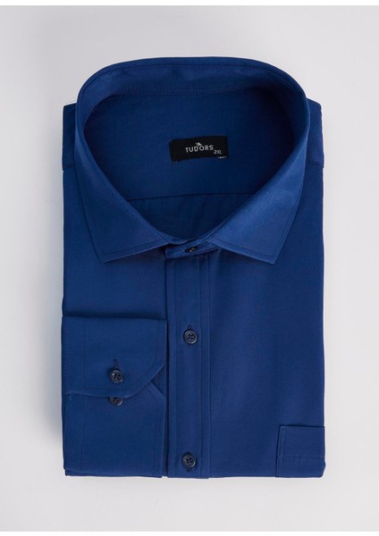 Erkek Big Size Büyük Beden Pamuklu Tek Cepli Saten Lacivert Gömlek fiyatları