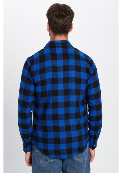 Erkek Slim Fit Dar Kesim Oduncu Düğmeli Yaka Kareli Kışlık Gömlek indirimleri