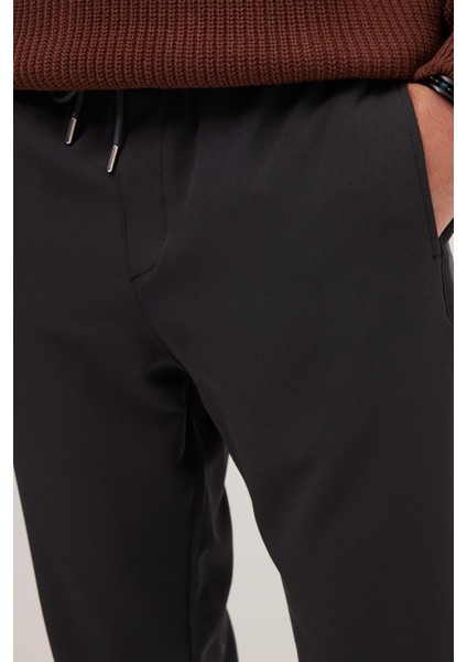 Erkek Regular Fit Beli Lastikli Bağcıklı Jogger Gri Pantolon Rahat Kesim Yan Cepli modelleri