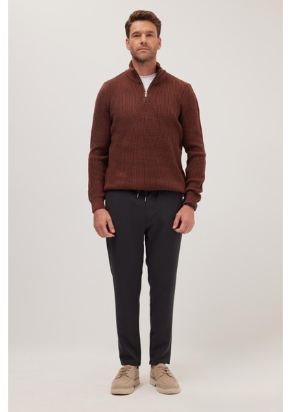 Erkek Regular Fit Beli Lastikli Bağcıklı Jogger Gri Pantolon Rahat Kesim Yan Cepli indirimleri