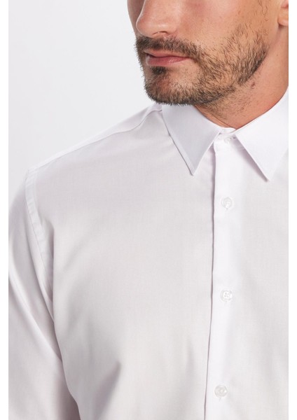 Erkek Regular Fit Beyaz Non-Iron Pamuklu Doğa Dostu Ekoteks Belgeli Ütü Gerektirmez Gömlek fırsatları