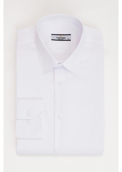 Erkek Regular Fit Beyaz Non-Iron Pamuklu Doğa Dostu Ekoteks Belgeli Ütü Gerektirmez Gömlek