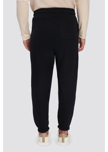 Unisex Relax Fit Rahat Kesim Şardonlu 3 Cepli Lastikli Jogger Paça Siyah Eşofman Altı indirimleri