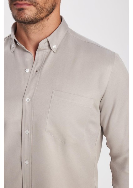 Erkek Regular Fit Klasik Kesim Düz Yaka Düğmeli Cepli Taş Gömlek modelleri