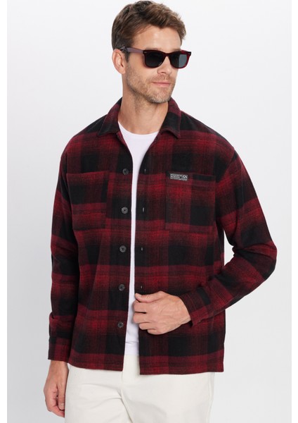 Erkek Relax Fit Rahat Kesim Oduncu Çift Cepli Kareli Yırtmaçlı Kışlık Gömlek fırsatları