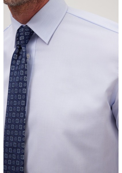 Regular Fit Mavi Non-Iron %100 Pamuk Doğa Dostu Ekoteks Belgeli Ütü Gerektirmez Gömlek modelleri